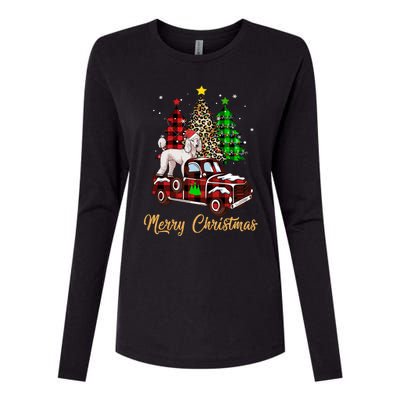 Poodle Riding Red Truck Xmas Merry Christmas Cute Gift Womens Cotton Relaxed Long Sleeve T-Shirt