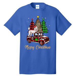 Poodle Riding Red Truck Xmas Merry Christmas Cute Gift Tall T-Shirt