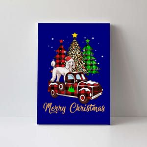 Poodle Riding Red Truck Xmas Merry Christmas Cute Gift Canvas