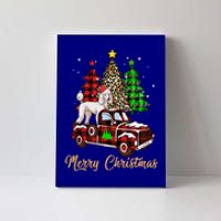 Poodle Riding Red Truck Xmas Merry Christmas Cute Gift Canvas