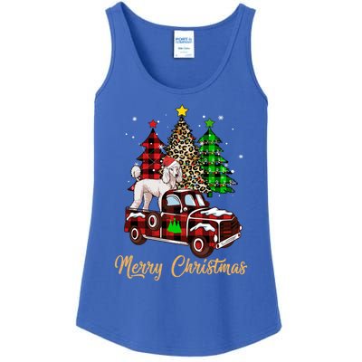 Poodle Riding Red Truck Xmas Merry Christmas Cute Gift Ladies Essential Tank