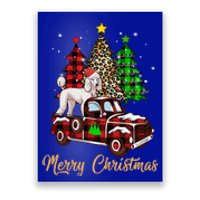 Poodle Riding Red Truck Xmas Merry Christmas Cute Gift Poster