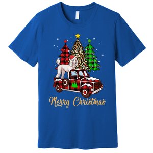 Poodle Riding Red Truck Xmas Merry Christmas Cute Gift Premium T-Shirt