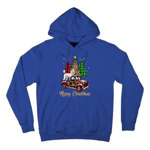 Poodle Riding Red Truck Xmas Merry Christmas Cute Gift Tall Hoodie