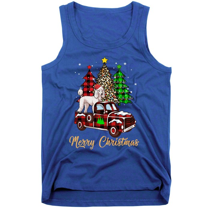 Poodle Riding Red Truck Xmas Merry Christmas Cute Gift Tank Top