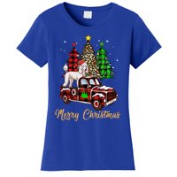 Poodle Riding Red Truck Xmas Merry Christmas Cute Gift Women's T-Shirt