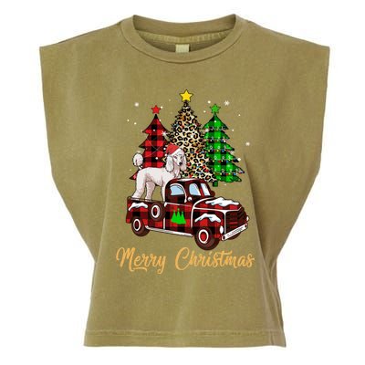 Poodle Riding Red Truck Xmas Merry Christmas Cute Gift Garment-Dyed Women's Muscle Tee