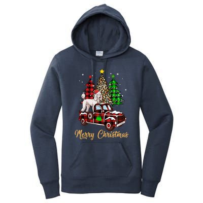 Poodle Riding Red Truck Xmas Merry Christmas Cute Gift Women's Pullover Hoodie