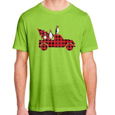 Penguin Riding Red Pajama Tree Truck Funny Penguin Christmas Cute Gift Adult ChromaSoft Performance T-Shirt