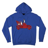 Penguin Riding Red Pajama Tree Truck Funny Penguin Christmas Cute Gift Hoodie