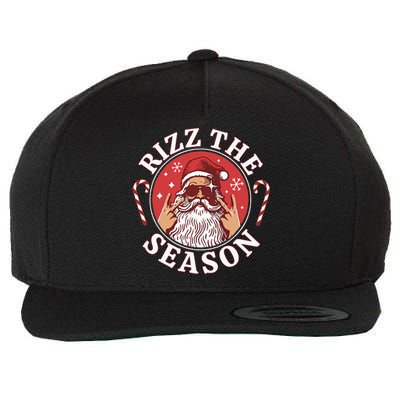 Punk Rock Retro Rizz The Season Funny Santa Clause Rizzler Wool Snapback Cap