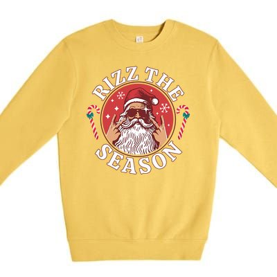 Punk Rock Rizz The Season Funny Santa Clause Premium Crewneck Sweatshirt