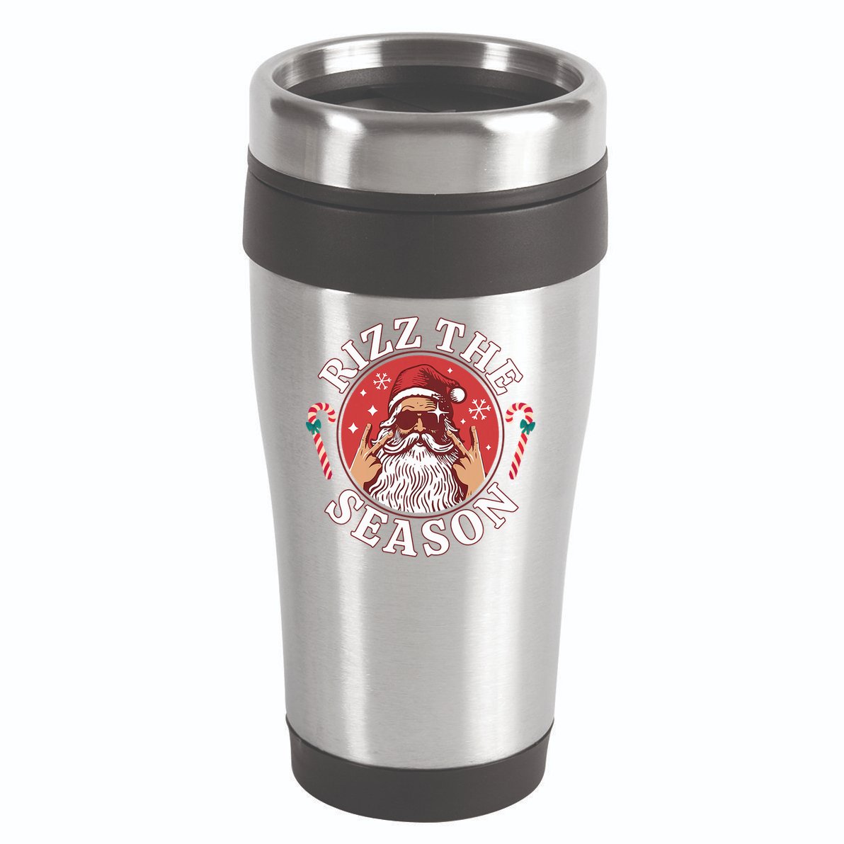 Punk Rock Rizz The Season Funny Santa Clause 16oz Travel Tumbler