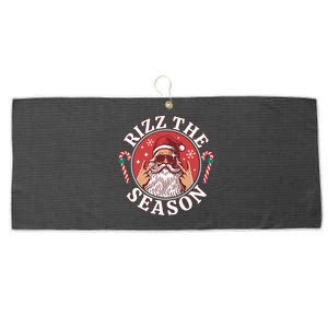 Punk Rock Rizz The Season Funny Santa Clause Large Microfiber Waffle Golf Towel