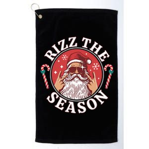 Punk Rock Rizz The Season Funny Santa Clause Platinum Collection Golf Towel