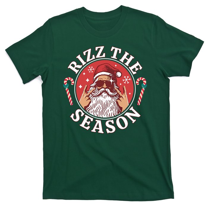 Punk Rock Rizz The Season Funny Santa Clause T-Shirt