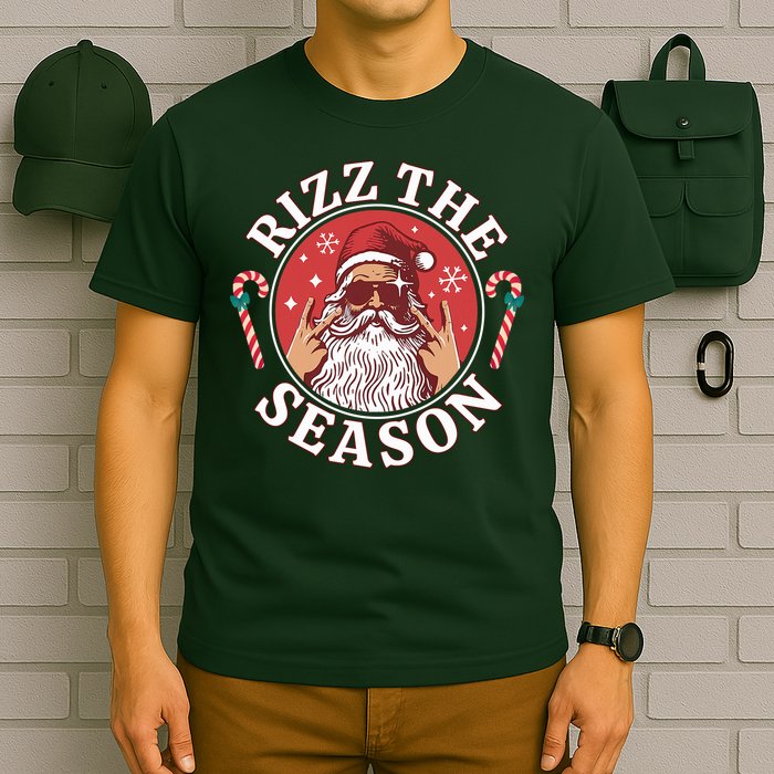 Punk Rock Rizz The Season Funny Santa Clause T-Shirt