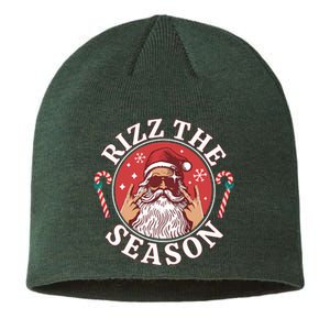 Punk Rock Rizz The Season Funny Santa Clause Sustainable Beanie