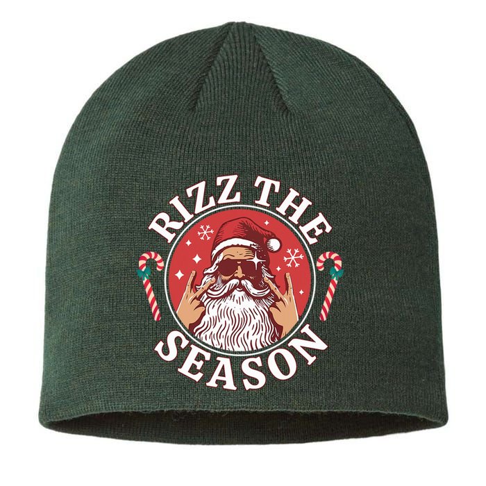 Punk Rock Rizz The Season Funny Santa Clause Sustainable Beanie