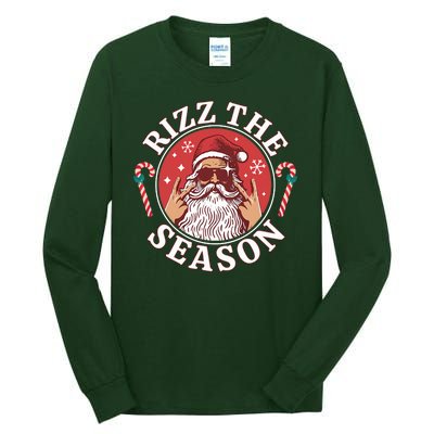 Punk Rock Rizz The Season Funny Santa Clause Tall Long Sleeve T-Shirt