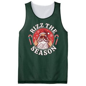 Punk Rock Rizz The Season Funny Santa Clause Mesh Reversible Basketball Jersey Tank