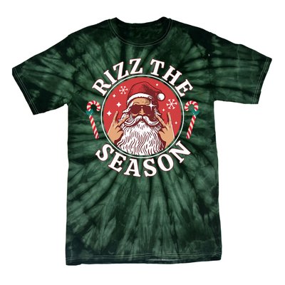 Punk Rock Rizz The Season Funny Santa Clause Tie-Dye T-Shirt