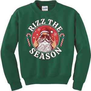 Punk Rock Rizz The Season Funny Santa Clause Kids Sweatshirt