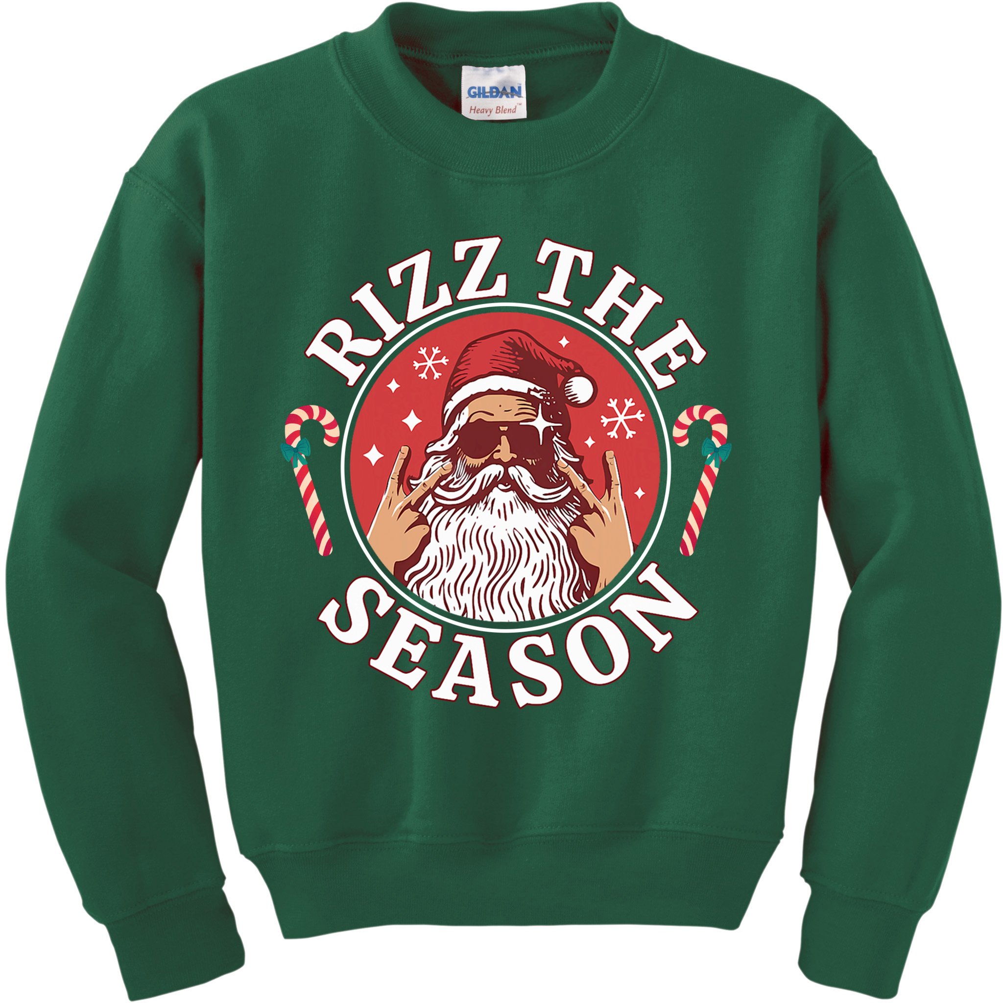 Punk Rock Rizz The Season Funny Santa Clause Kids Sweatshirt