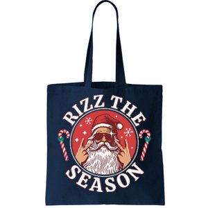 Punk Rock Rizz The Season Funny Santa Clause Tote Bag