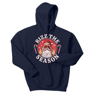 Punk Rock Rizz The Season Funny Santa Clause Kids Hoodie