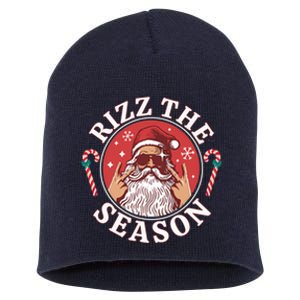 Punk Rock Rizz The Season Funny Santa Clause Short Acrylic Beanie