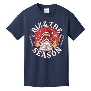 Punk Rock Rizz The Season Funny Santa Clause Kids T-Shirt