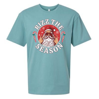 Punk Rock Rizz The Season Funny Santa Clause Sueded Cloud Jersey T-Shirt