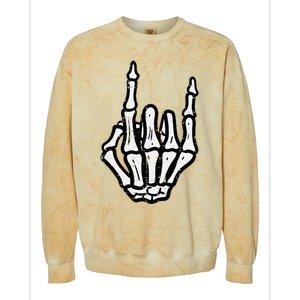 Punk Rock Skeleton Cool Rocker Halloween Colorblast Crewneck Sweatshirt