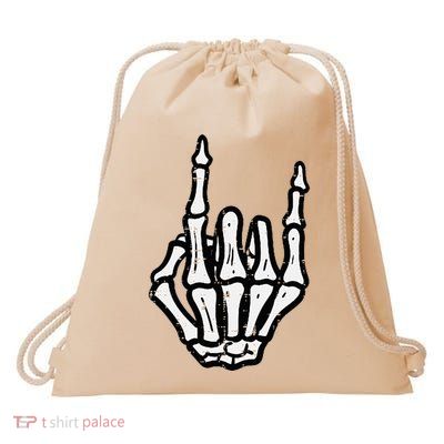 Punk Rock Skeleton Cool Rocker Halloween Drawstring Bag