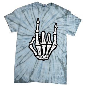 Punk Rock Skeleton Cool Rocker Halloween Tie-Dye T-Shirt