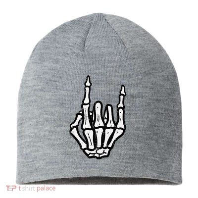 Punk Rock Skeleton Cool Rocker Halloween Sustainable Beanie