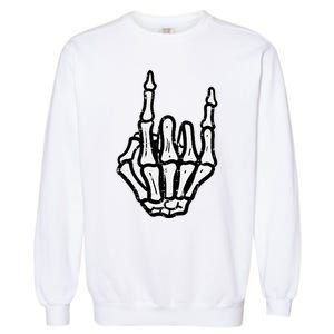 Punk Rock Skeleton Cool Rocker Halloween Garment-Dyed Sweatshirt