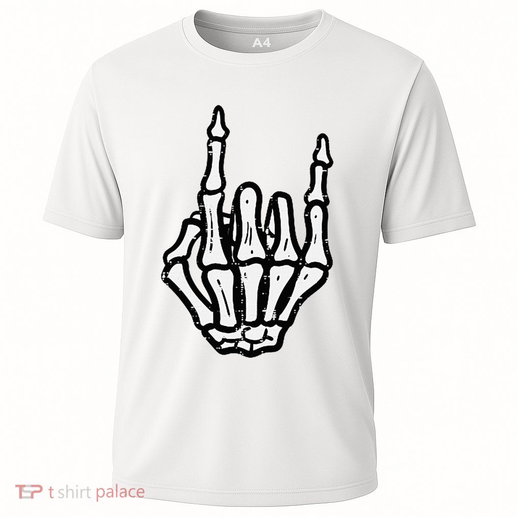 Punk Rock Skeleton Cool Rocker Halloween Performance Shirt