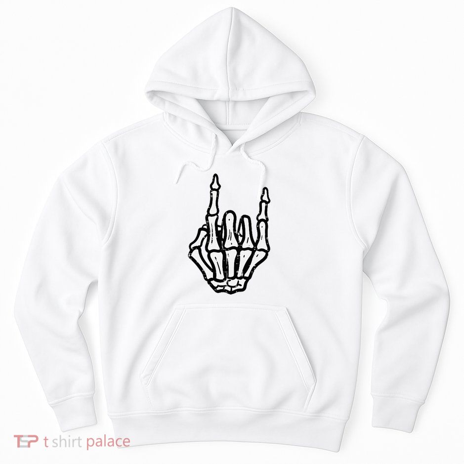 Punk Rock Skeleton Cool Rocker Halloween Hoodie