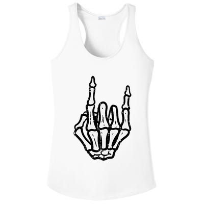 Punk Rock Skeleton Cool Rocker Halloween Ladies PosiCharge Competitor Racerback Tank