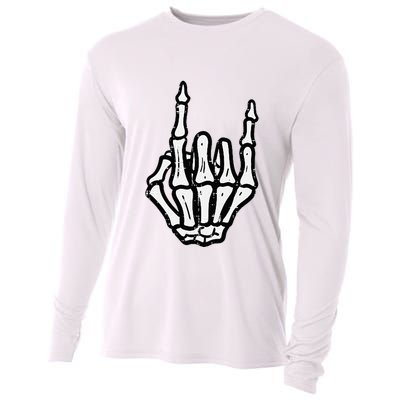 Punk Rock Skeleton Cool Rocker Halloween Cooling Performance Long Sleeve Crew