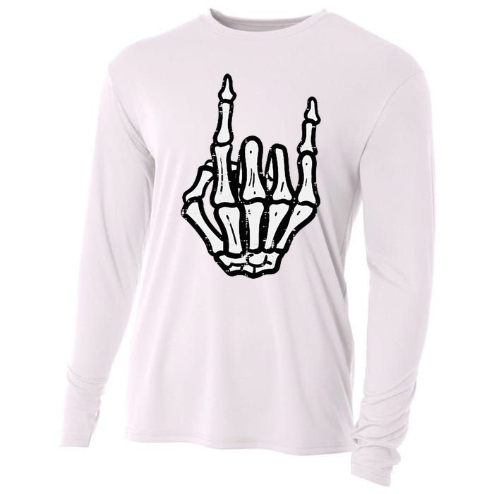 Punk Rock Skeleton Cool Rocker Halloween Cooling Performance Long Sleeve Crew