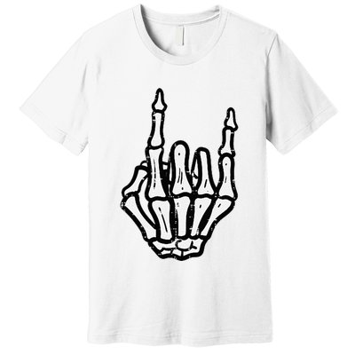 Punk Rock Skeleton Cool Rocker Halloween Premium T-Shirt