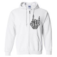 Punk Rock Skeleton Cool Rocker Halloween Full Zip Hoodie