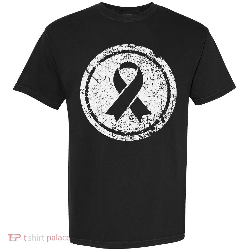 Purple Ribbon Support Survivors Domestic Violence Awareness Garment-Dyed Heavyweight T-Shirt