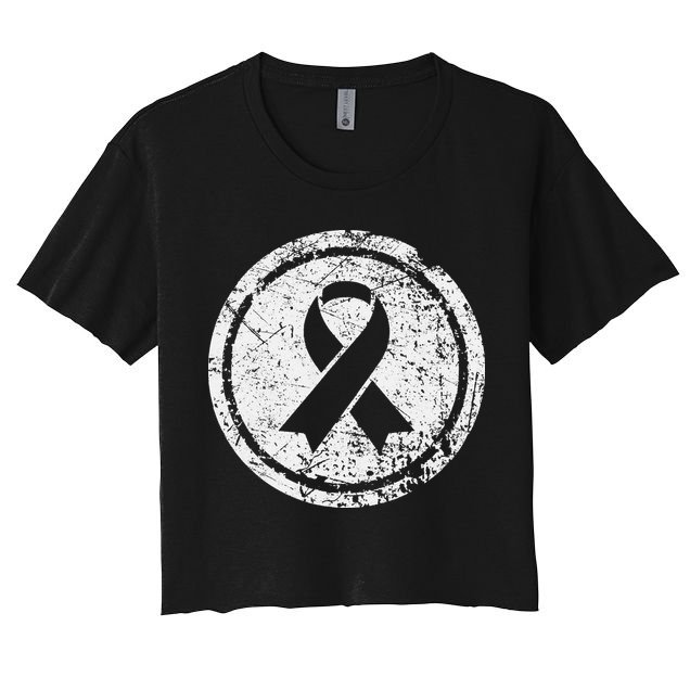 Purple Ribbon Support Survivors Domestic Violence Awareness Crop Top
