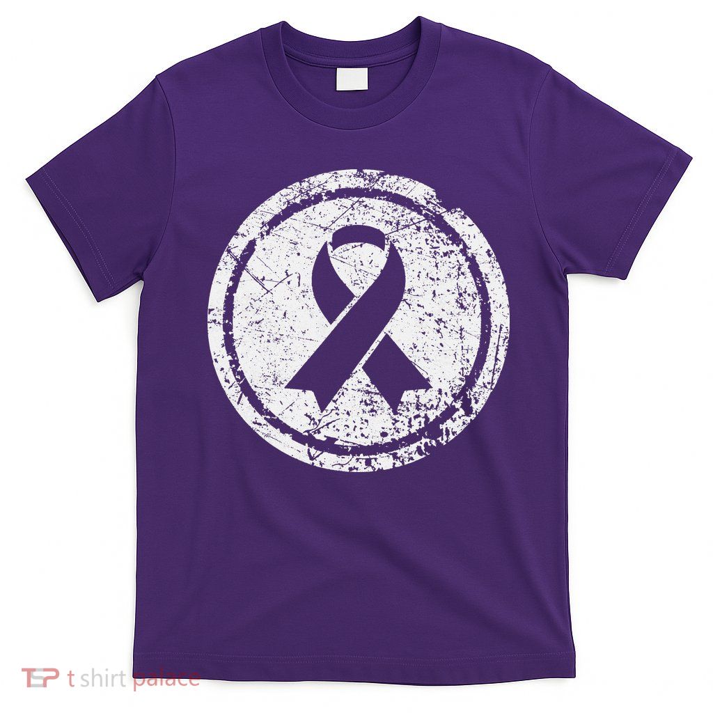 Purple Ribbon Support Survivors Domestic Violence Awareness T-Shirt