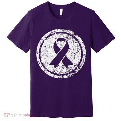 Purple Ribbon Support Survivors Domestic Violence Awareness Premium T-Shirt