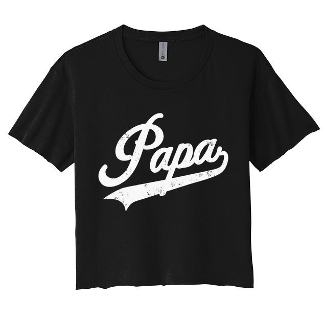 Papa Retro Style Father’s Day Gift For Funny Papa Grandpa Crop Top